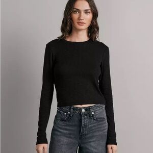 Rag & Bone Cropped Long Sleeve Ribbed Tee